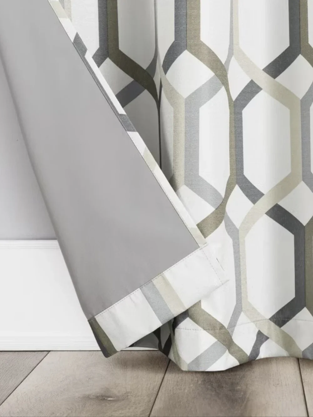 Sun Zero Arlo 2-Piece Thermal Insulated Room Darkening Grommet Curtain Geometric